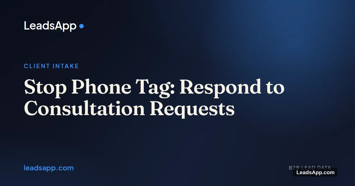 Stop Phone Tag: Respond to Consultation Requests